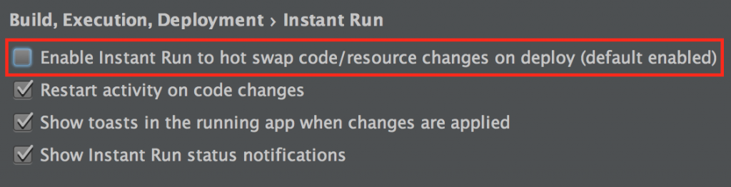 Problems with Instant Run (Android Studio  beta 4) and Retrofit